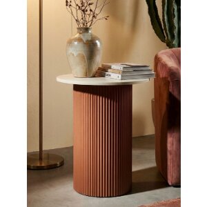 Журнальный столик Mauro Ferretti Frankfurt Marble, красный/белый, 35x37x53 см