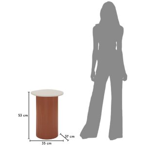 Журнальный столик Mauro Ferretti Frankfurt Marble, красный/белый, 35x37x53 см