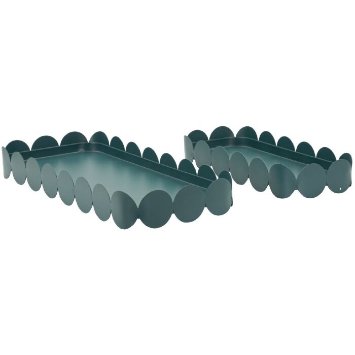 Набор тарелок Mauro Ferretti Saturno Ottanio, 2 шт., металлические, прямоугольные