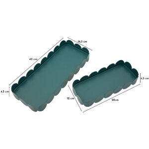 Набор тарелок Mauro Ferretti Saturno Ottanio, 2 шт., металлические, прямоугольные