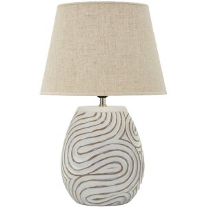 Настольная лампа Mauro Ferretti Oblix Ø35x55 см, полиуретан, железо, ткань