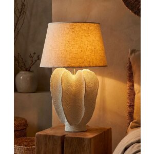 Настольная лампа Mauro Ferretti Ester Ø40x63 см, ивory, полиэфир, железо, ткань