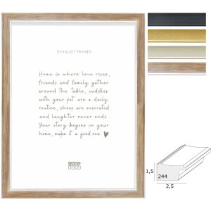 Фоторамка Deknudt S244 из полистирола с деревянной текстурой и прозрачным стеклом