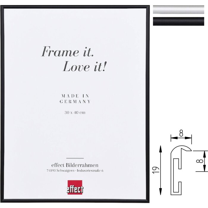 Противопожарная алюминиевая фоторамка Effect B1, класс B1, 13x18–70x100 см