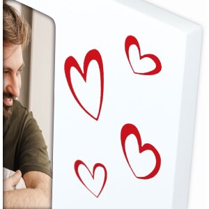 Фоторамка ZEP Roberta 10×15 см, белая с сердечками и подставкой