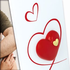 Фоторамка ZEP Roberta 10×15 см, белая с сердечками и подставкой