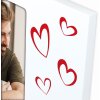 Фоторамка ZEP Roberta 10×15 см, белая с сердечками и подставкой