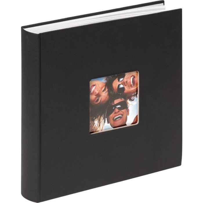 Walther Fotoalbum FUN schwarz 30x30 cm 100 weiße Seiten für 600 Fotos 9x13 cm