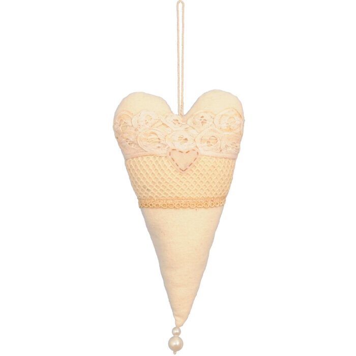 Подвеска сердце в стиле пэчворк 25 см