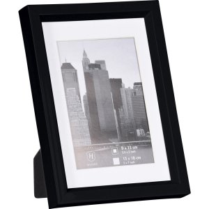 Henzo Kunststoffrahmen METALLICA schwarz 13x18 cm mit Passepartout 9x13 cm