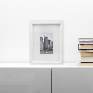 Henzo Kunststoff-Rahmen METALLICA Weiß 15x20 cm mit Passepartout 10x15 cm