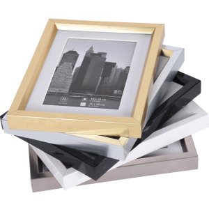 Henzo Kunststoff-Rahmen METALLICA 15x20 cm silber mit Passepartout 10x15 cm