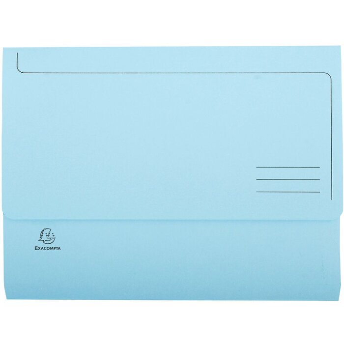 Exacompta Packung mit 10 Aktenmappen mit Verschlußkappe A4 blau