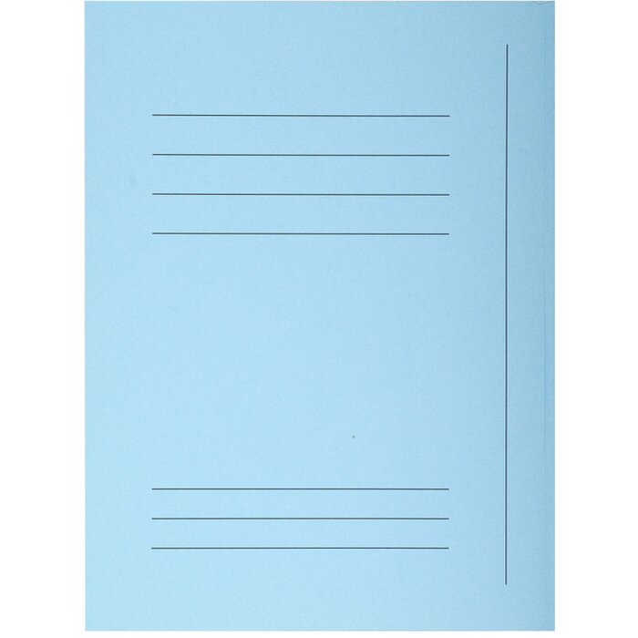 Packung mit 50 Aktenmappen mit 3 Klappen und Beschriftungsfeld aus Manila Karton 250g Jura, für Format DIN A4 Hellblau