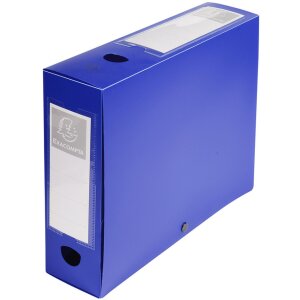 Exacompta Archivbox DIN A4 Blau mit Druckknopf 80mm...