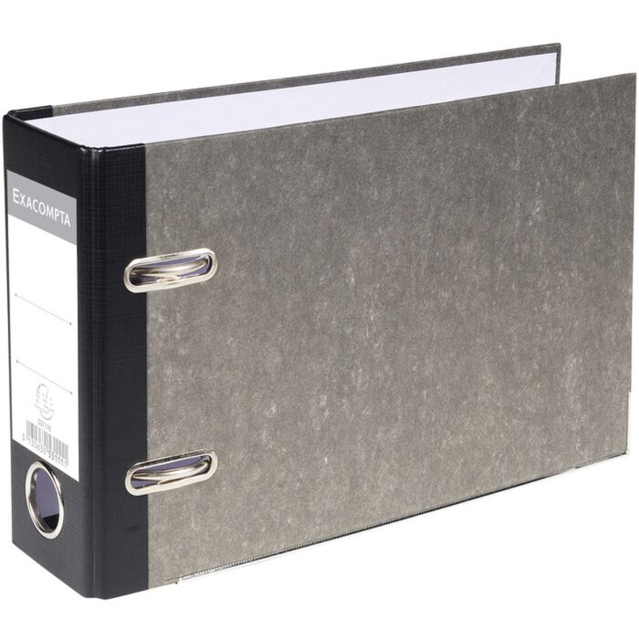 Ordner Standard wolkenmarmoriert, mit 2 Ringen, 70mm Rücken, für Format DIN A5 quer Grau