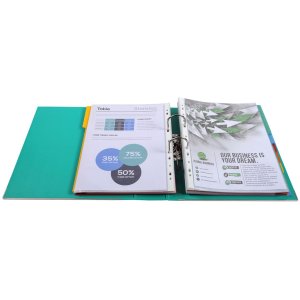 Ordner PREMTOUCH aus PP mit 2 Ringen, Rücken 80mm, DIN A4 Überbreite Hellgrün