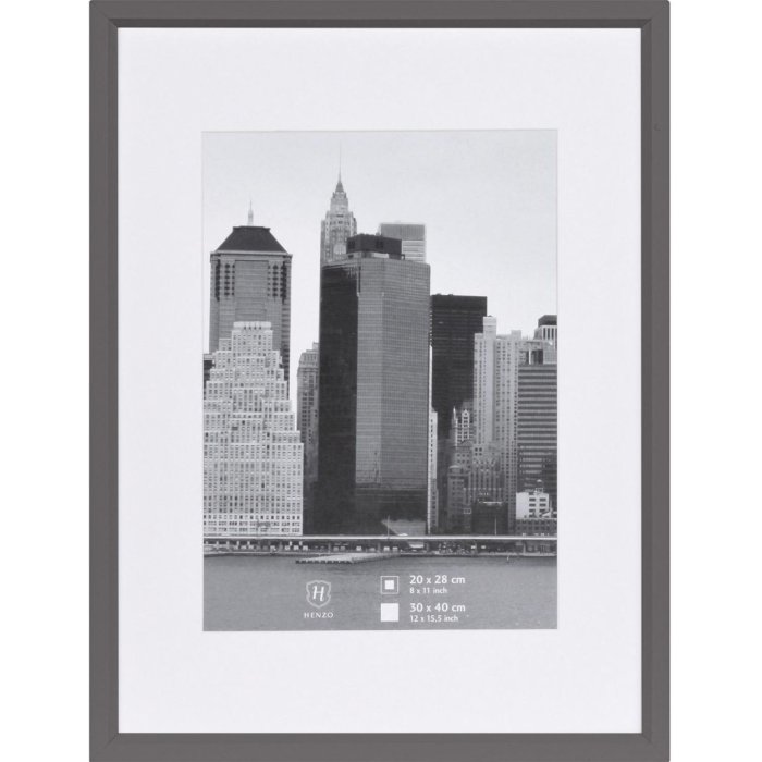 Henzo Kunststoffrahmen Metallica dunkelgrau 30x40 cm mit Passepartout 20x28 cm