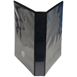 Ringbuch aus festem PP 2,8mm mit 4 Ringen 40mm in D-Form 67mm Rücken, 3 Außen- und 2 Innenhüllen, Krea Cover, DIN A4 Überbreite Schwarz