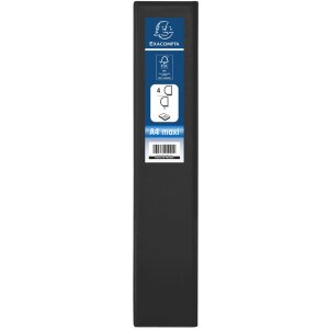 Ringbuch aus festem PP 2,8mm mit 4 Ringen 40mm in D-Form 67mm Rücken, 3 Außen- und 2 Innenhüllen, Krea Cover, DIN A4 Überbreite Schwarz