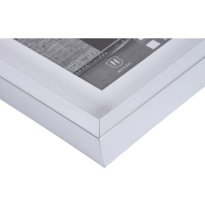 Henzo METALLICA Bilderrahmen 40x40 cm Silber Kunststoffrahmen mit Klarglas