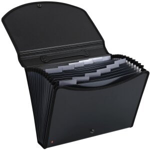 Exacompta Fächermappe Exacase Druckknopf DIN A4 Schwarz