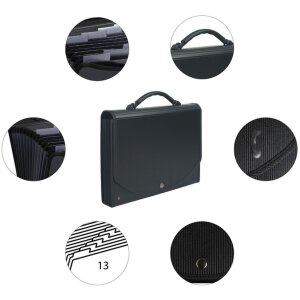 Exacompta Fächermappe Exacase Druckknopf DIN A4 Schwarz