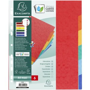 Exacompta Register Nature Future DIN A4 6 Taben Überbreite Manila-Karton