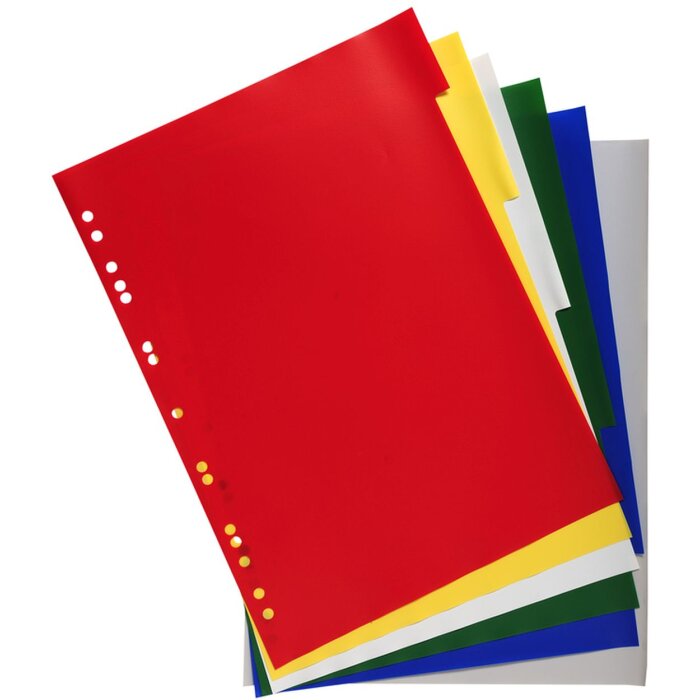 Exacompta Register DIN A4 6 farbige Taben Polypropylen 120µ Überbreite stabil