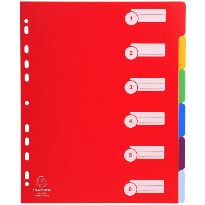 Exacompta Register DIN A4 mit 6 Taben schwarz Größe A4