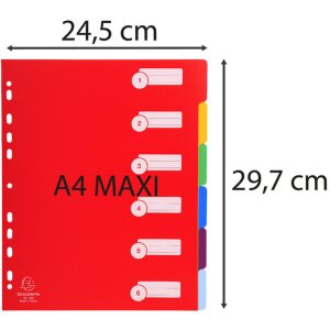 Exacompta Register DIN A4 mit 6 Taben schwarz Größe A4