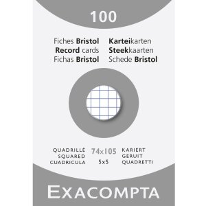 Packung mit 100 Stück Karteikarten ungelocht, DIN A7...