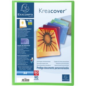 Exacompta Sichtmappe aus PP mit 90 Hüllen Krea Cover DIN A4 farblich sortiert