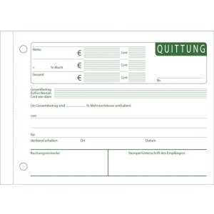 Exacompta Formularbuch Quittungen mit Beleg und...