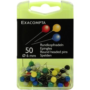 Exacompta 14375E Rundkopfnadeln Blisterbox 50 Stück...