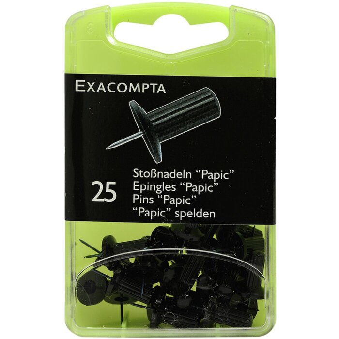 14901E Exacompta Pinnwandnadeln Blisterbox 25 Stück schwarz 7 mm