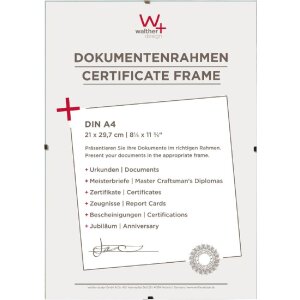 Рамка с зажимом Walther DIN A4 - прозрачное стекло...