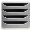 Exacompta Big-Box Classic lichtgrau-steingrau Schubladenbox 4 Schubladen A4