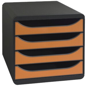 Big-Box Classic mausgrau-mandarine Schubladenbox