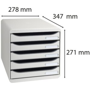 Exacompta Big-Box Plus Classic lichtgrau Schubladenbox 34,7x27,8x27,1cm