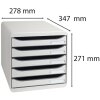 Exacompta Big-Box Plus Classic lichtgrau Schubladenbox 34,7x27,8x27,1cm