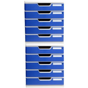 Exacompta Modulo A4 Ladenbox mit 5 Laden lichtgrau blau