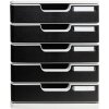 Exacompta Modulo A4 Ladenbox mit 5 Laden lichtgrau/schwarz 35x28,8x32cm
