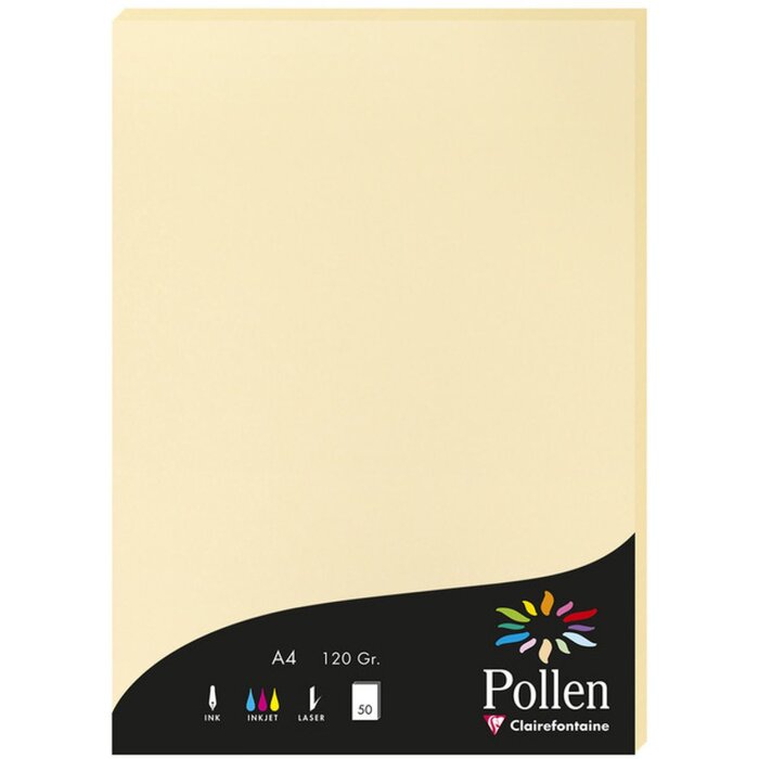 Clairefontaine Pollen Papier 120g 50 Blatt chamois A4