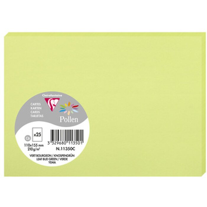 Clairefontaine Karte C6 Pollen 210g knospengrün Pack 25 Stück