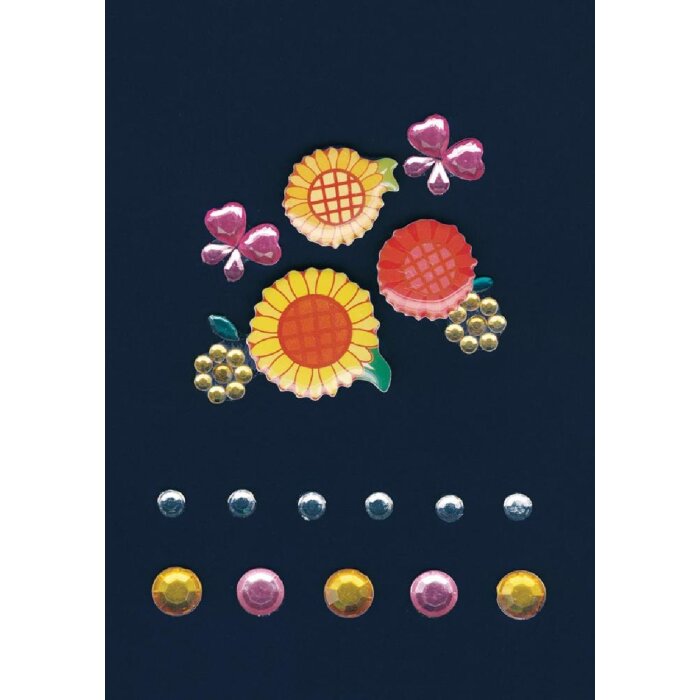 HERMA Sticker bunte Glitzer-Blümchen GLAM ROCKS funkelnd selbstklebend 9x16 cm