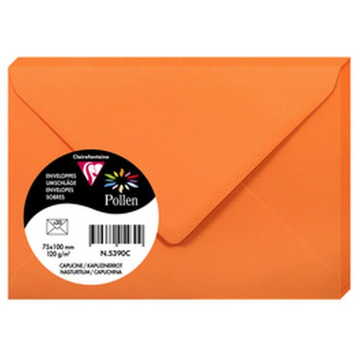 Clairefontaine Umschläge Pollen 20 Stück kapuzinerrot 75x100 mm 120g