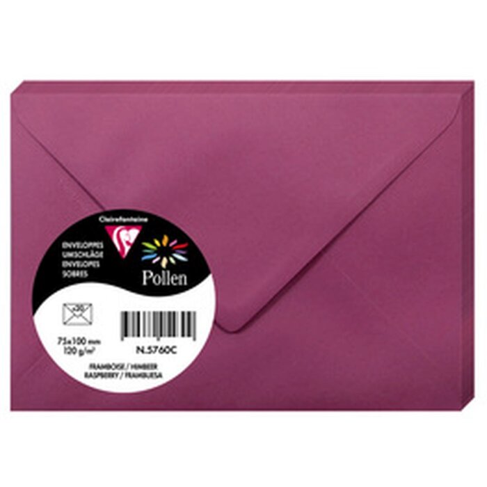 Clairefontaine Umschläge Pollen 20 Stück himbeer 75x100 mm 120g