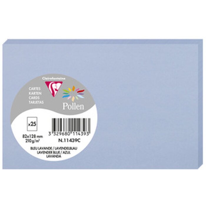 Clairefontaine Karte Pollen 82x128 mm lavendelblau 25 Stück
