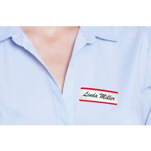 HERMA Namensetiketten Acetat-Seide weiß-rot 54x19 mm 16 Stück selbstklebend